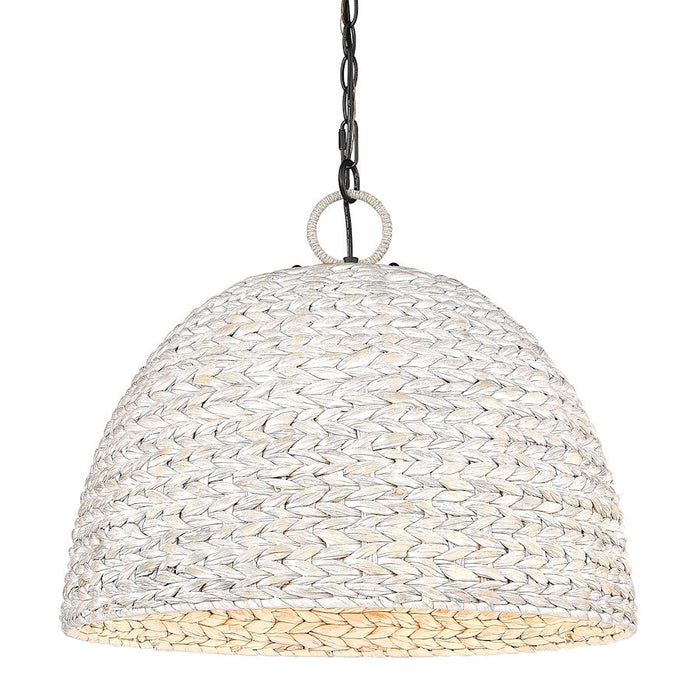 Golden Lighting Rue 5 Light Pendant, Black/Painted Sweet Grass