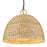 Golden Lighting Rue 5 Light Pendant, Black/Woven Sweet Grass - 1081-5PBLK-WSG