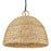 Golden Lighting Rue 5 Light Pendant, Black/Woven Sweet Grass