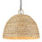 Golden Lighting Rue 5 Light Pendant, Black/Woven Sweet Grass