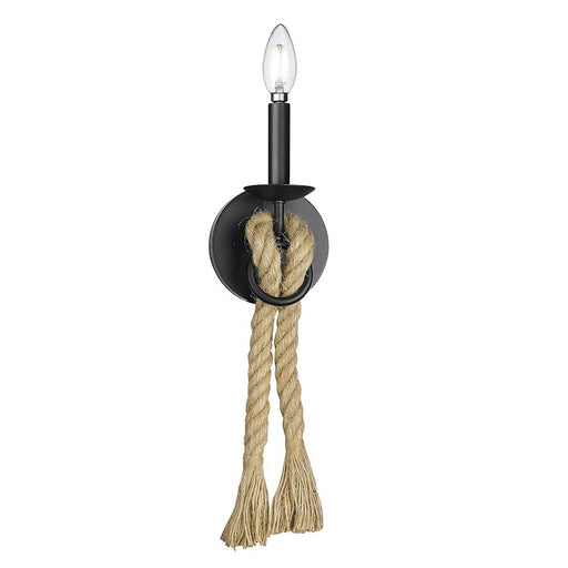 Golden Lighting Marissa 1 Light Wall Sconce, Matte Black