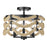 Golden Lighting Marissa 3 Light Semi-Flush Mount, Matte Black