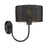 Golden Lighting Erma 1-Light Wall Sconce, Black/Black Wicker - 1084-1WBLK-BW