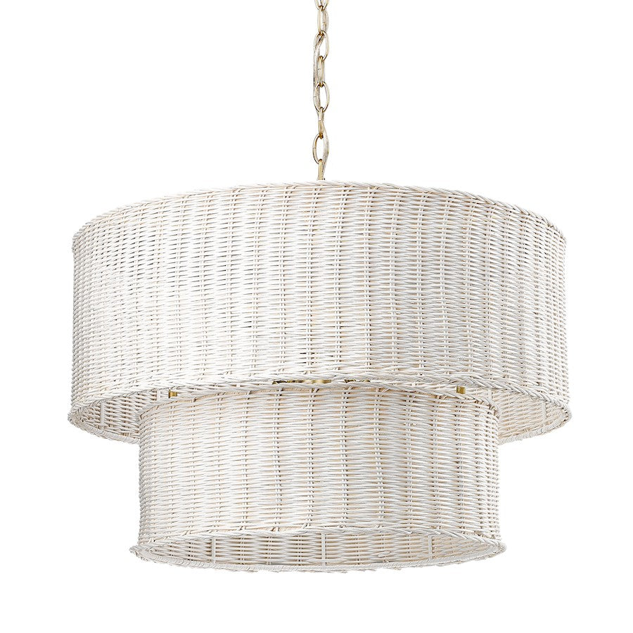 Golden Lighting Erma 6-Light Chandelier, Bronze/White - 1084-6BCB-WW