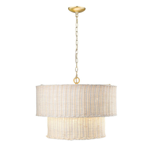 Golden Lighting Erma 6-Light Chandelier, Bronze/White