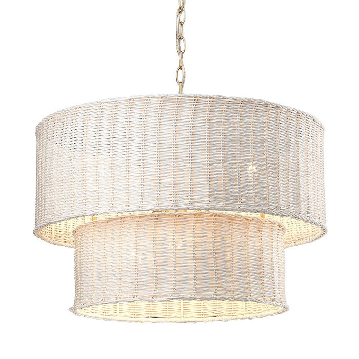 Golden Lighting Erma 6-Light Chandelier, Bronze/White