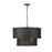 Golden Lighting Erma Chandelier, Matte Black/Black Wicker