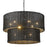 Golden Lighting Erma 9 Light Chandelier, Matte Black/Black Wicker - 1084-9BLK-BW