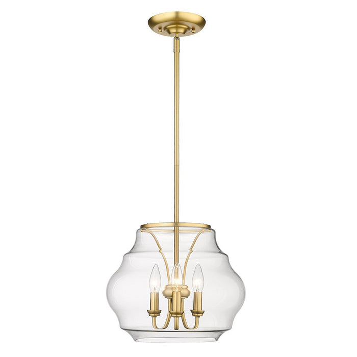 Golden Lighting Annette 3-Light Pendant, Bronze/Clear Glass - 1087-3PBCB-CLR