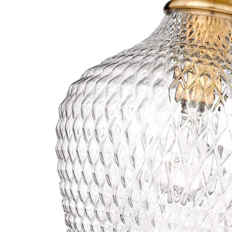 Golden Lighting Adeline 1-Light Pendant, Gold/Clear Glass