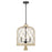 Golden Lighting Ssau 3 Light Pendant, Black/Hammered Clear