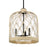 Golden Lighting Ssau 3 Light Pendant, Black/Hammered Clear