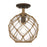 Golden Lighting Haddoc 1 Light Semi-Flush Mount, Burnished Chestnut