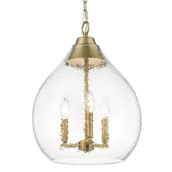 Golden Lighting Ariella 3 Light Pendant/Hammered Clear