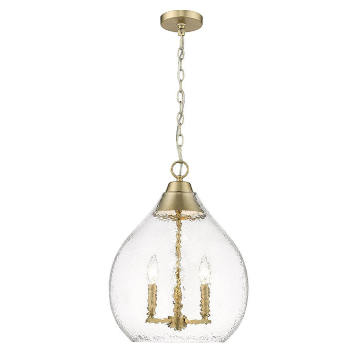 Golden Lighting Ariella 3 Light Pendant/Hammered Clear