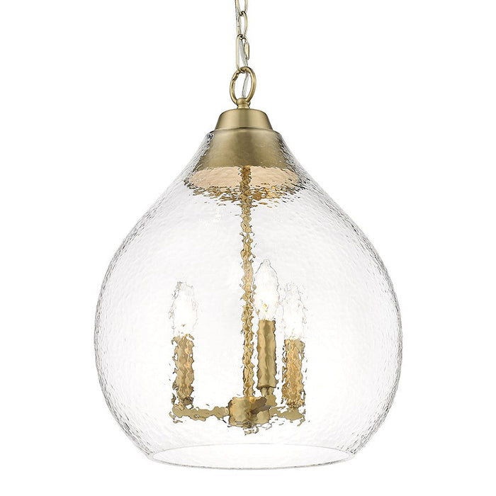 Golden Lighting Ariella 3 Light Pendant/Hammered Clear