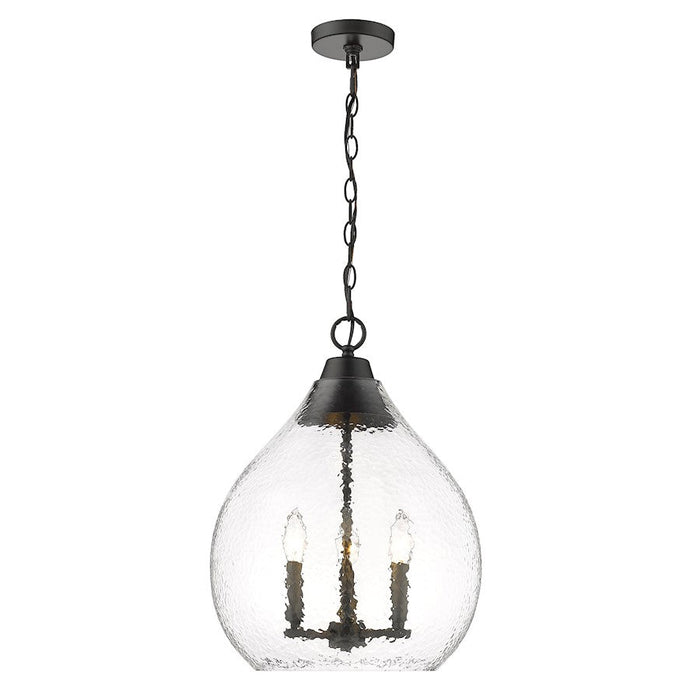 Golden Lighting Ariella 3 Light Pendant/Hammered Clear