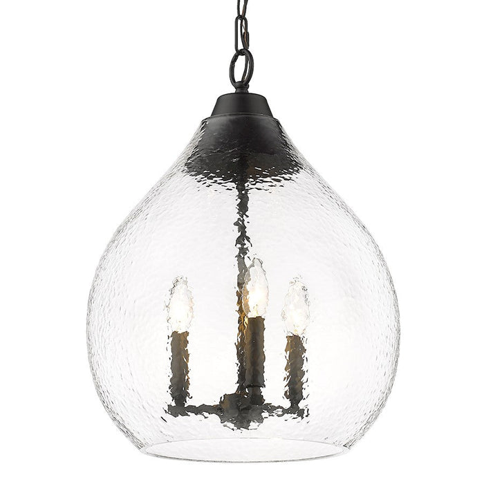 Golden Lighting Ariella 3 Light Pendant/Hammered Clear