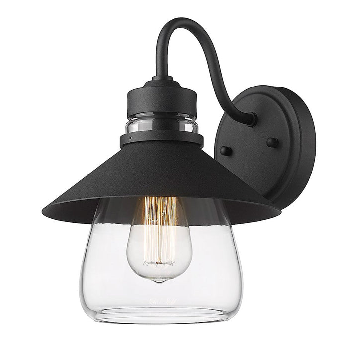 Golden Lighting Demi 1-Light Outdoor Wall Light, Black/Clear