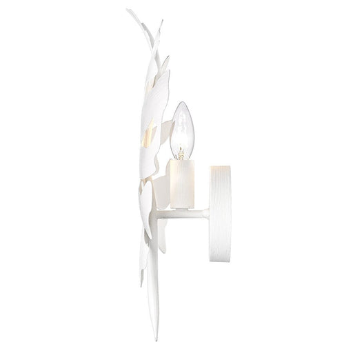 Golden Lighting Aruba 1 Light Wall Sconce, Textured White Plaster