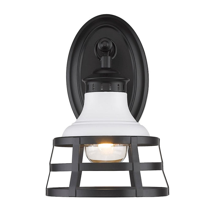 Golden Lighting Locklyn 1 Light Wall Sconce Vanity, Black/White