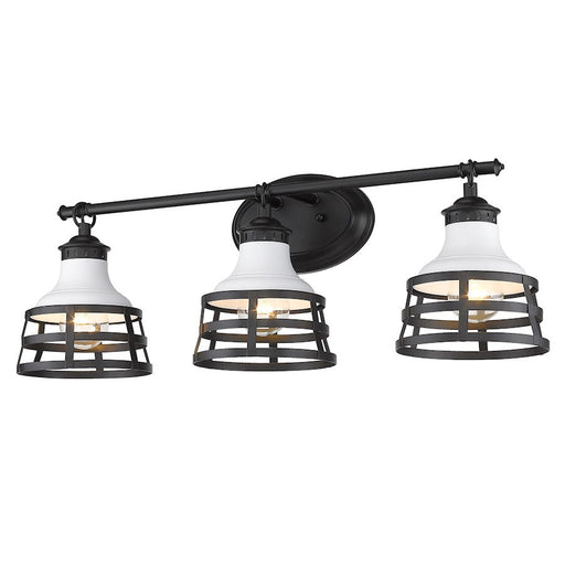 Golden Lighting Locklyn 3 Light Bath Vanity, Black/White - 1109-BA3BLK-WHT