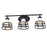 Golden Lighting Locklyn 3 Light Bath Vanity, Black/White