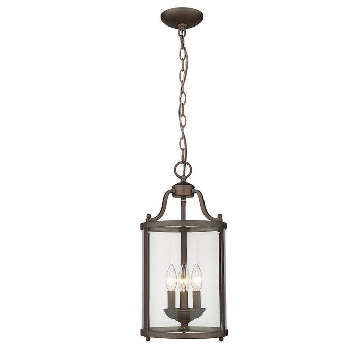 Golden Lighting Payton 3-Light Pendant, Bronze/Clear Glass