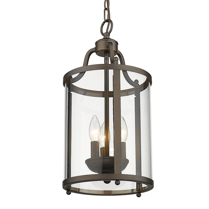 Golden Lighting Payton 3-Light Pendant, Bronze/Clear Glass