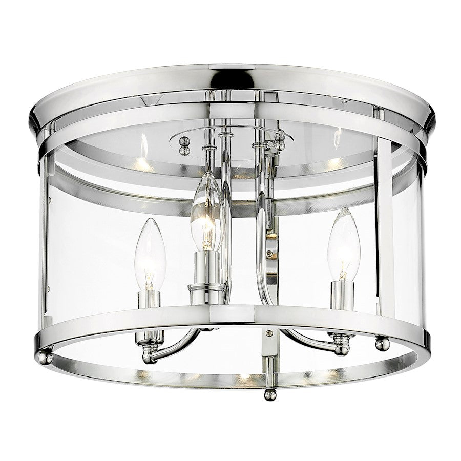 Golden Lighting Payton 3 Light Flush Mount, Chrome - 1157-FMCH