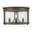 Golden Lighting Payton 3-Light Flush Mount, Bronze/Clear Glass