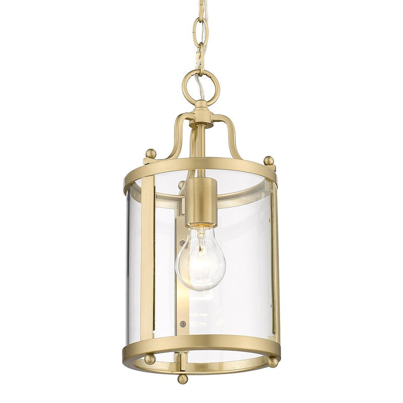 Golden Lighting Payton 1 Light Mini Pendant, Bronze/Clear