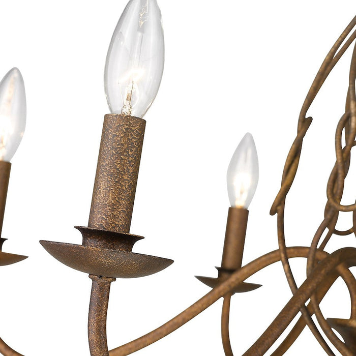 Golden Lighting Antoinette 6 Light Chandelier, Burnished Chestnut