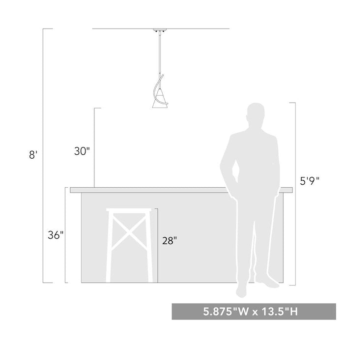 Golden Lighting Olympia 1 Light Mini Pendant, Matte BK/Clear