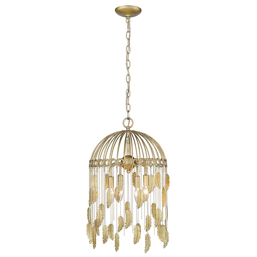 Golden Lighting Aleta 4-Light Pendant, Vintage Fired Gold - 1773-4PVFG