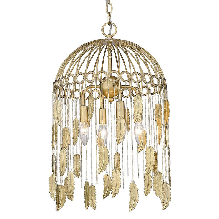 Golden Lighting Aleta 4-Light Pendant, Vintage Fired Gold