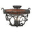 Golden Lighting Madera 3 Light Semi-Flush Mount, Black Iron