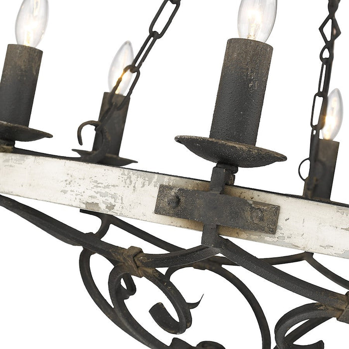 Golden Lighting Madera  Light Chandelier, Antique Black Iron