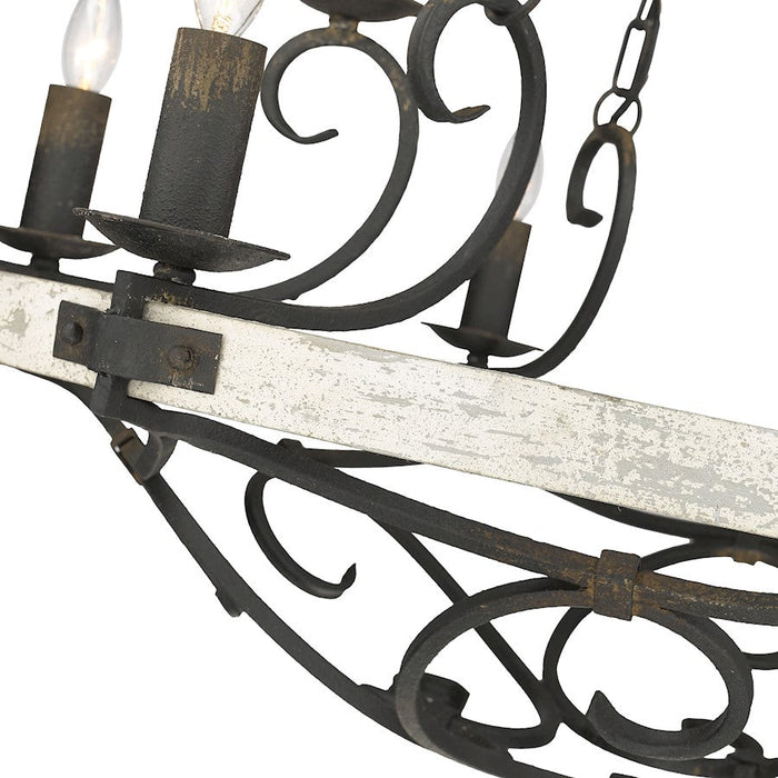 Golden Lighting Madera  Light Chandelier, Antique Black Iron