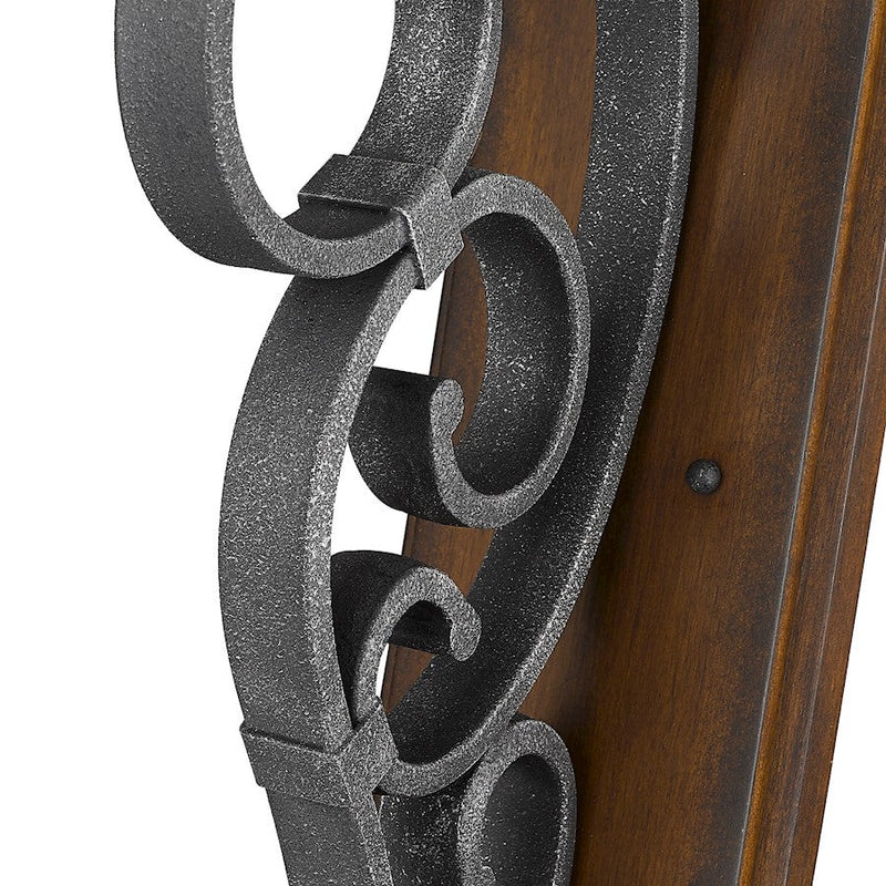 Golden Lighting Madera 1 Light Sconce, Black Iron/Ivory Linen