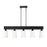 Golden Lighting Neela 5 Light Linear Pendant, Matte Black/Opal