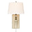 Golden Lighting Solay 1-Light Wall Sconce, Chestnut/Ivory Linen