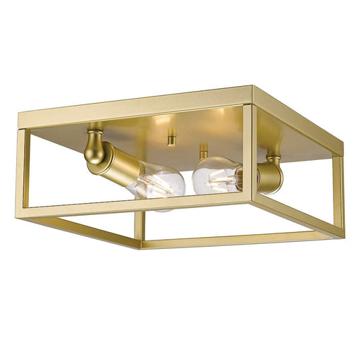 Golden Lighting Wesson 2 Light Flush Mount Olympic Gold - 2072-FMOG