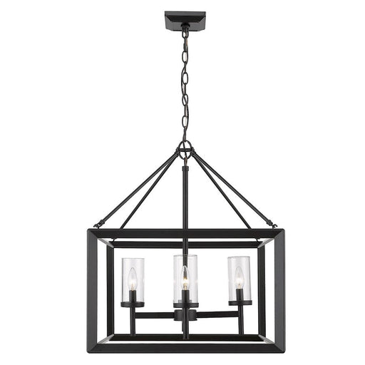 Golden Lighting Smyth Chandelier, Matte Black/Clear