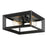 Golden Lighting Smyth 2 Light Flush Mount, Matte Black/Clear