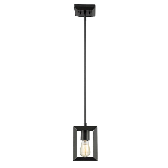 Golden Lighting Smyth 1 Light Mini Pendant, Matte Black/Clear