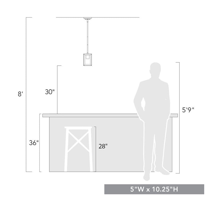 Golden Lighting Smyth 1 Light Mini Pendant, Matte Black/Clear