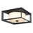 Golden Lighting Smyth 2 Light Outdoor Flush, Black/Opal Glass - 2073-OFMNB-OP