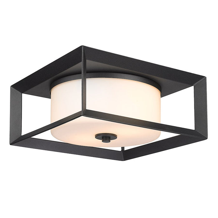 Golden Lighting Smyth 2 Light Outdoor Flush Mount, Black