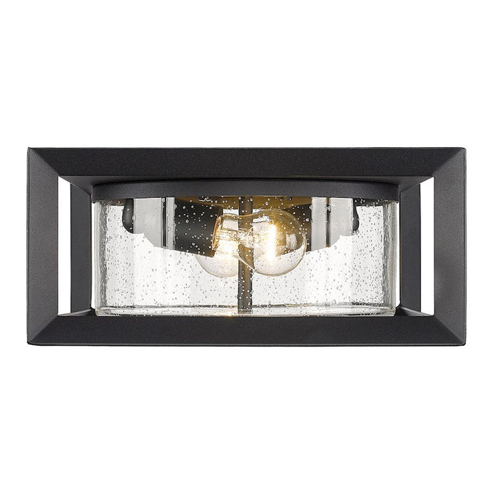 Golden Lighting Smyth 2 Light Outdoor Flush Mount, Black